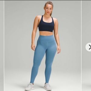 Lululemon contour fit wunder train utility blue 28in leggings